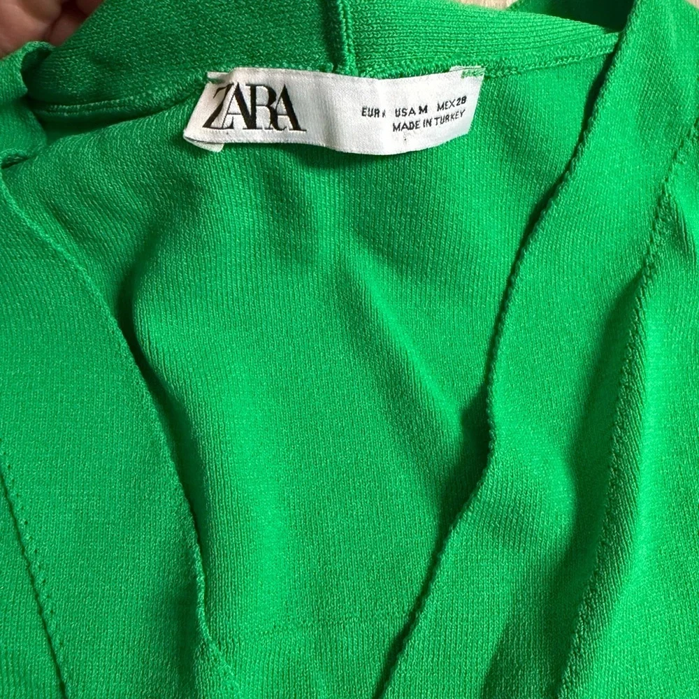 Zara Bright Green Button-Down Mini Dress - Picture 3 of 4